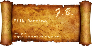 Filk Bertina névjegykártya
